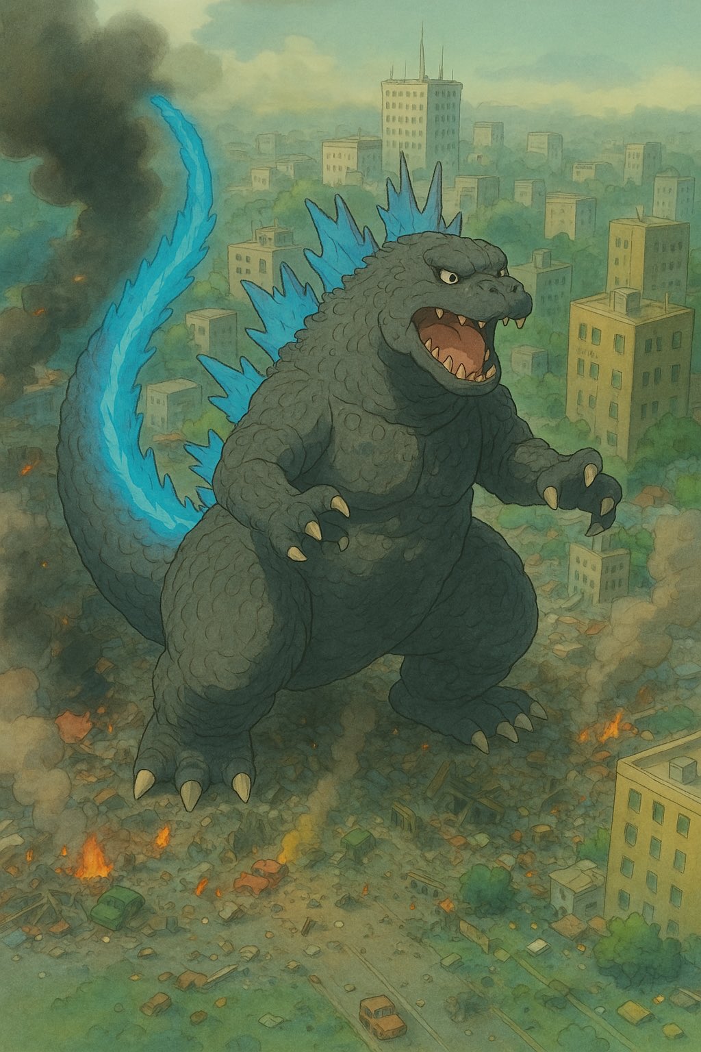 Ghibli style image of a whimsical character