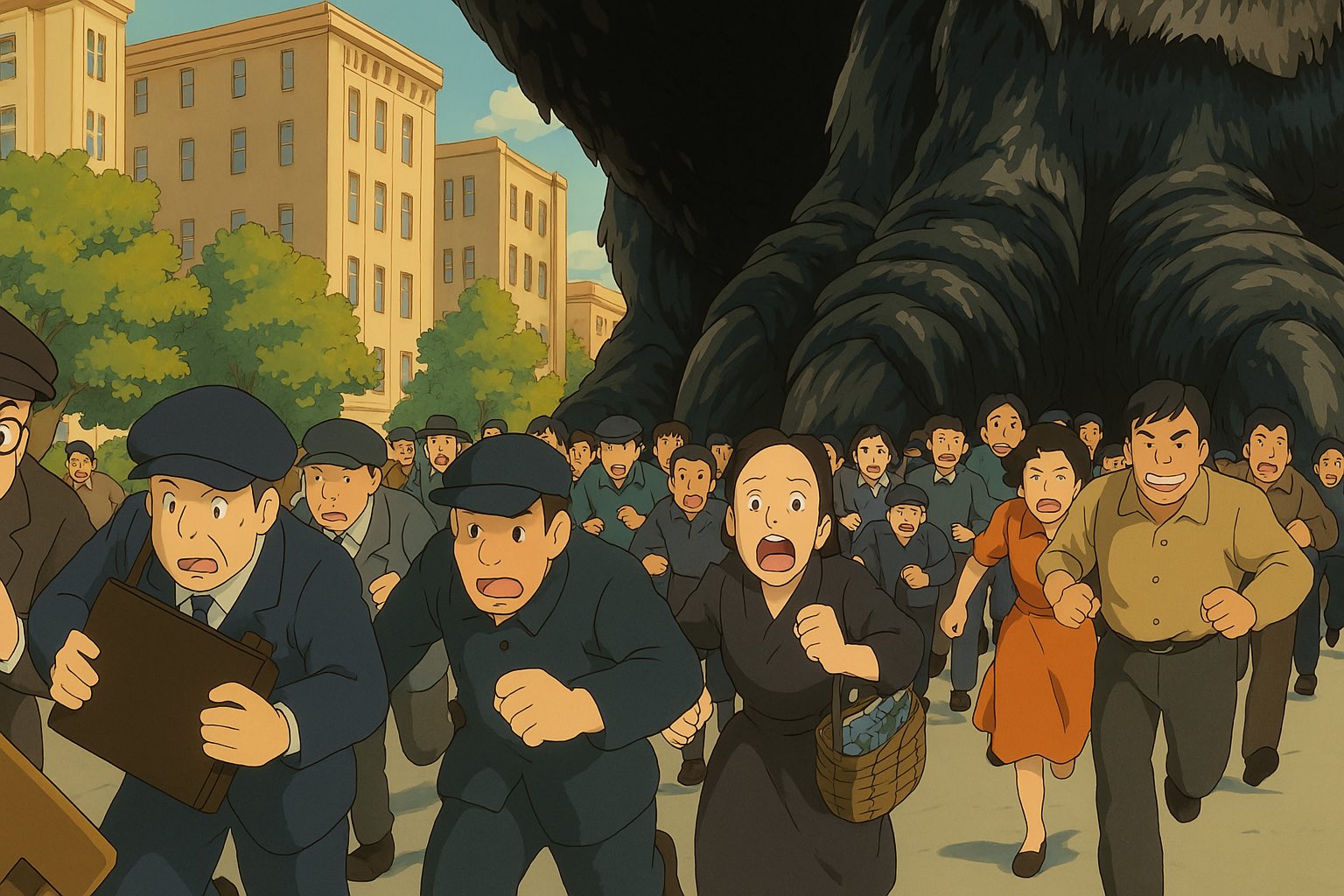 Ghibli style image of a fantasy scene